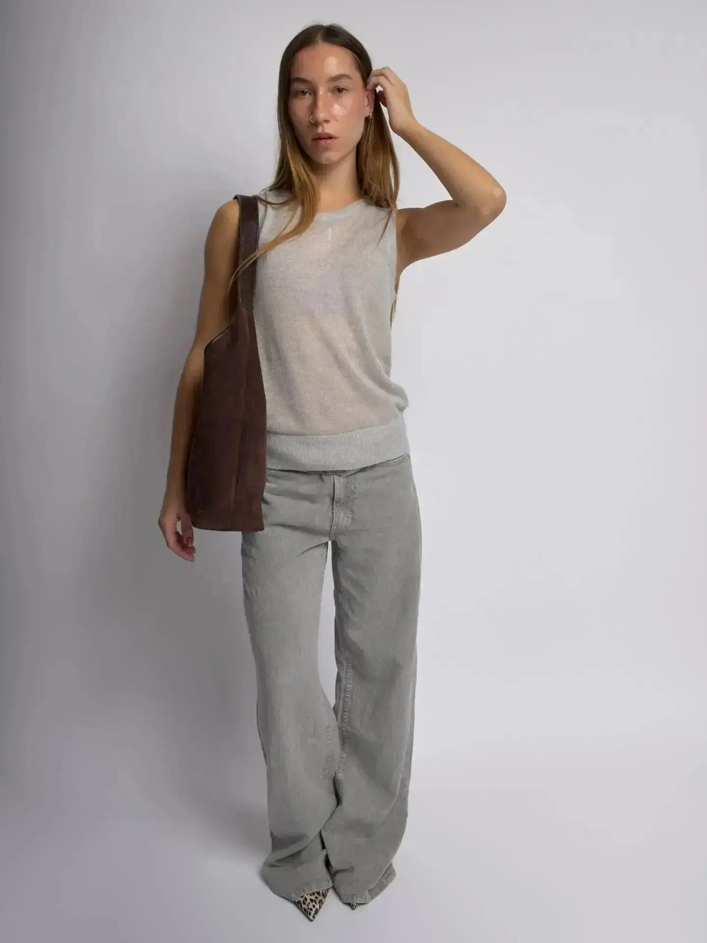 Suede Daily Leather Tote - Image 14