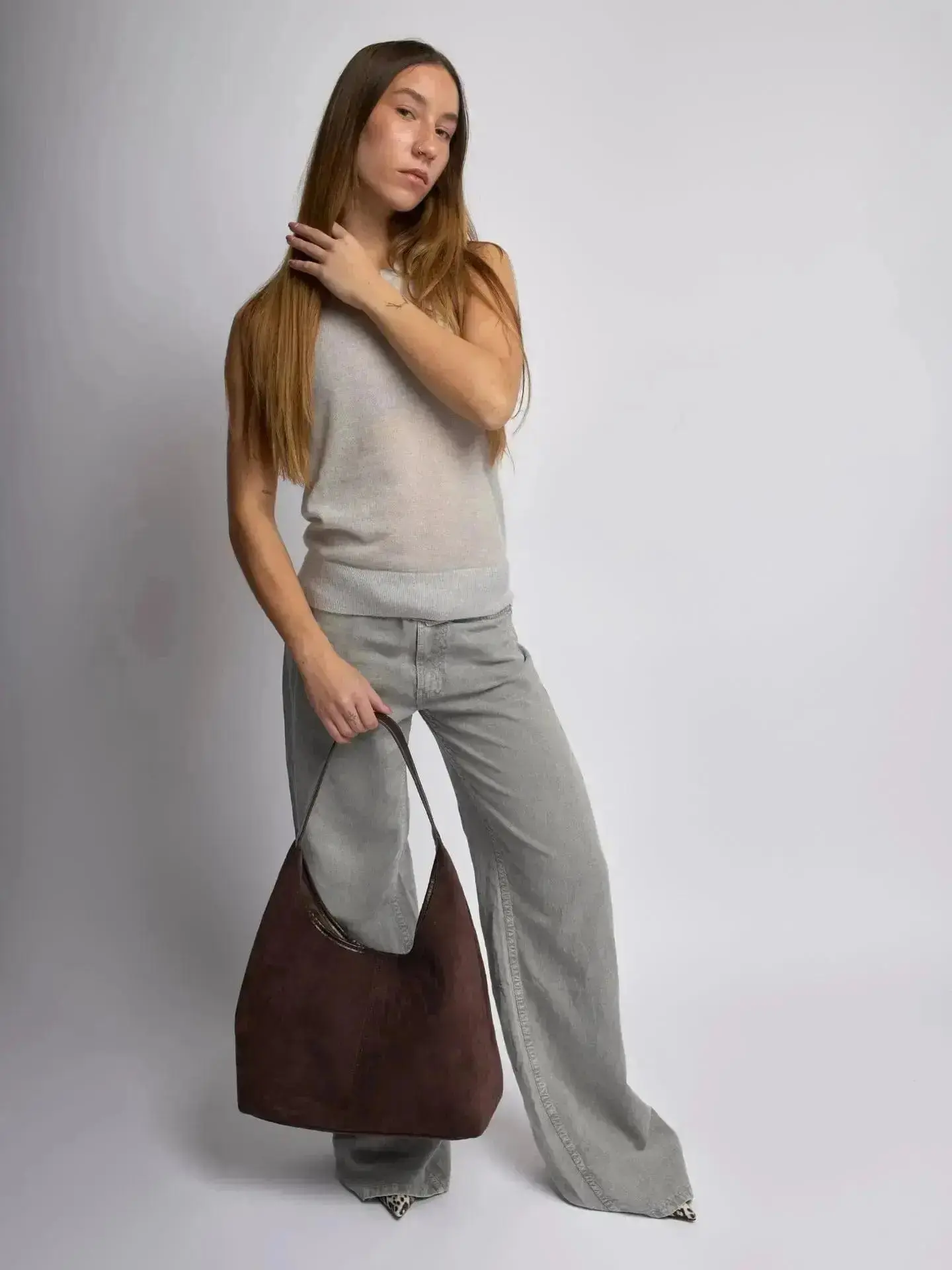 Suede Daily Leather Tote - Image 16
