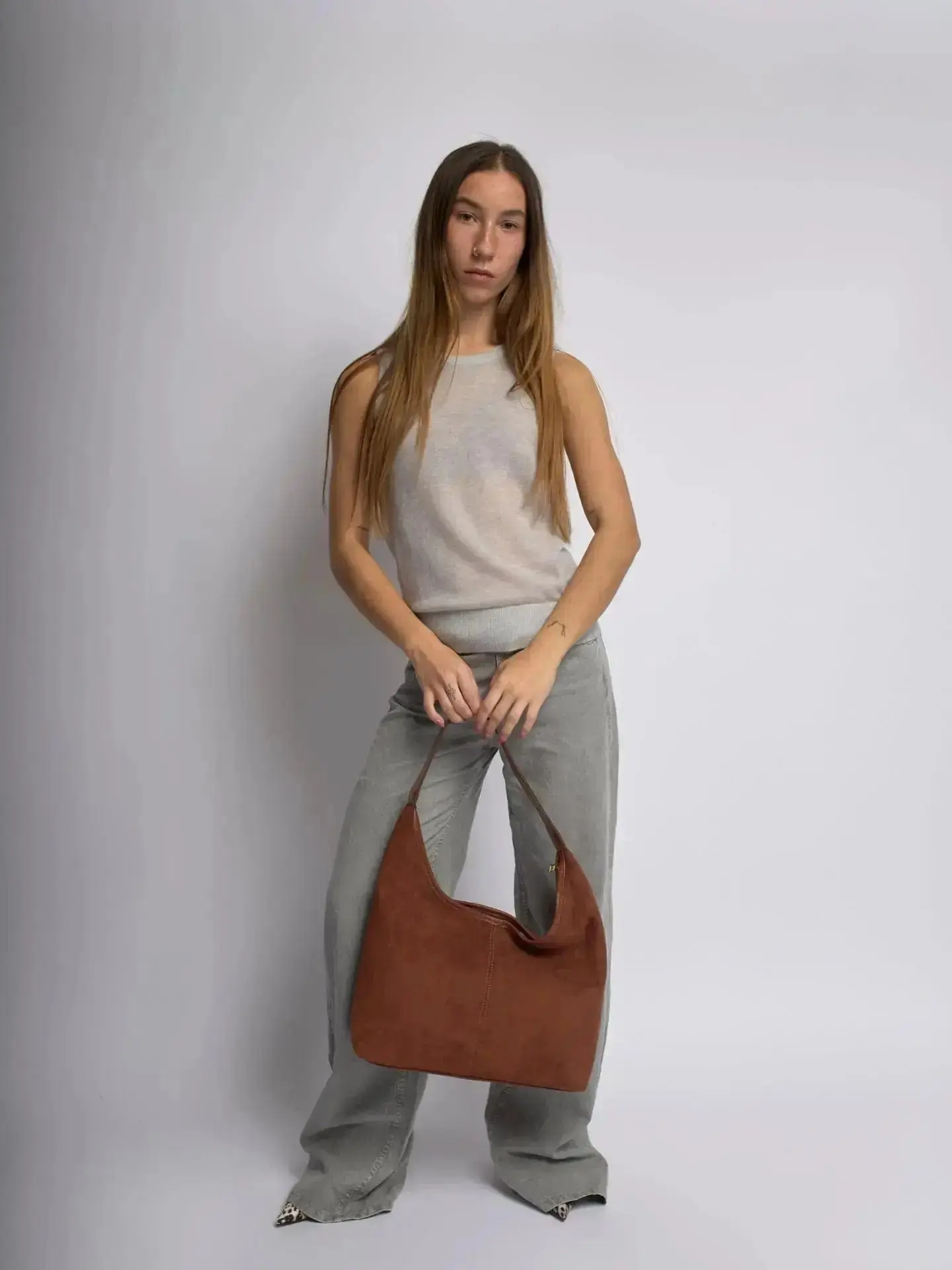 Suede Daily Leather Tote - Image 31