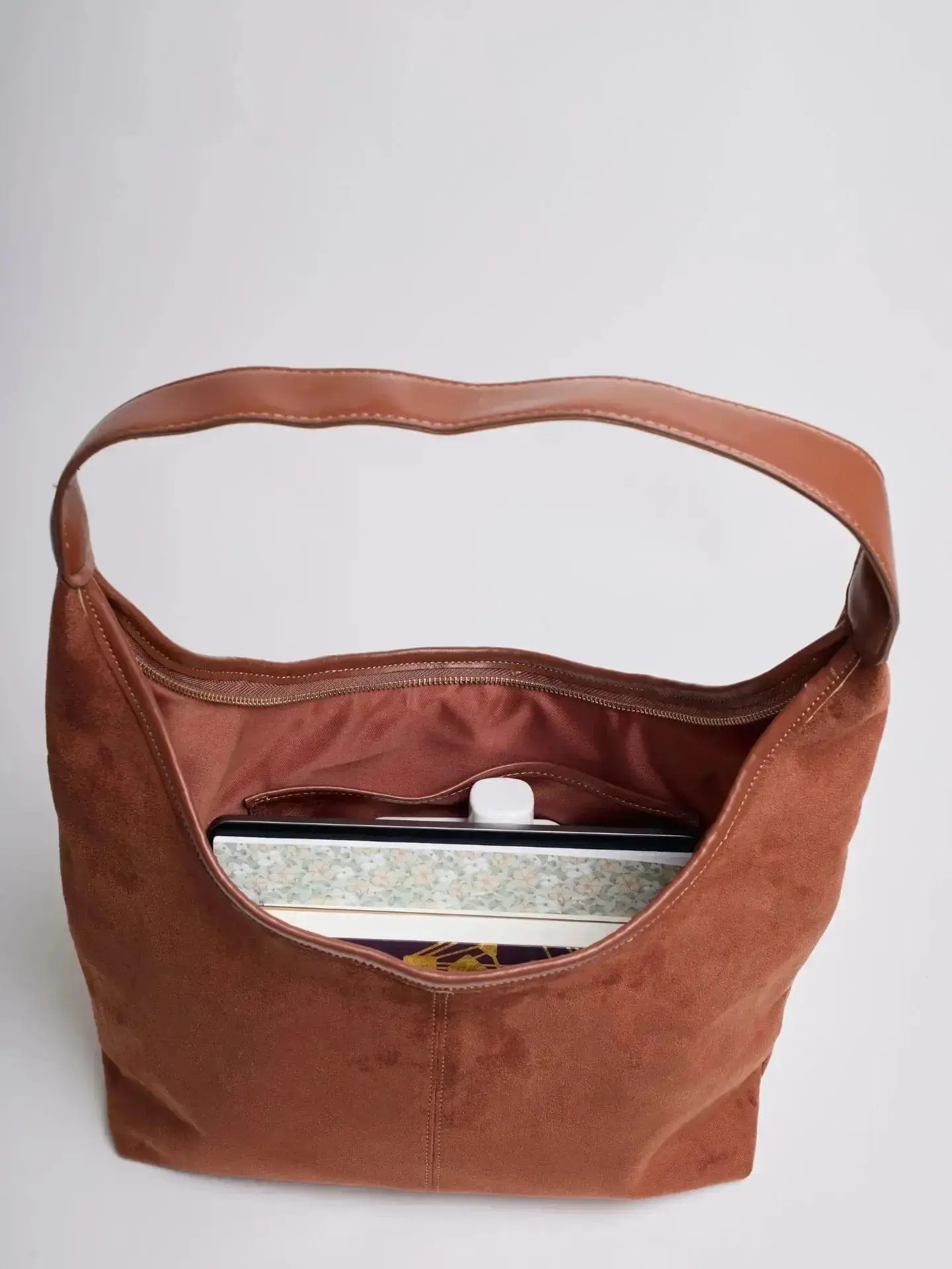 Suede Daily Leather Tote - Image 33
