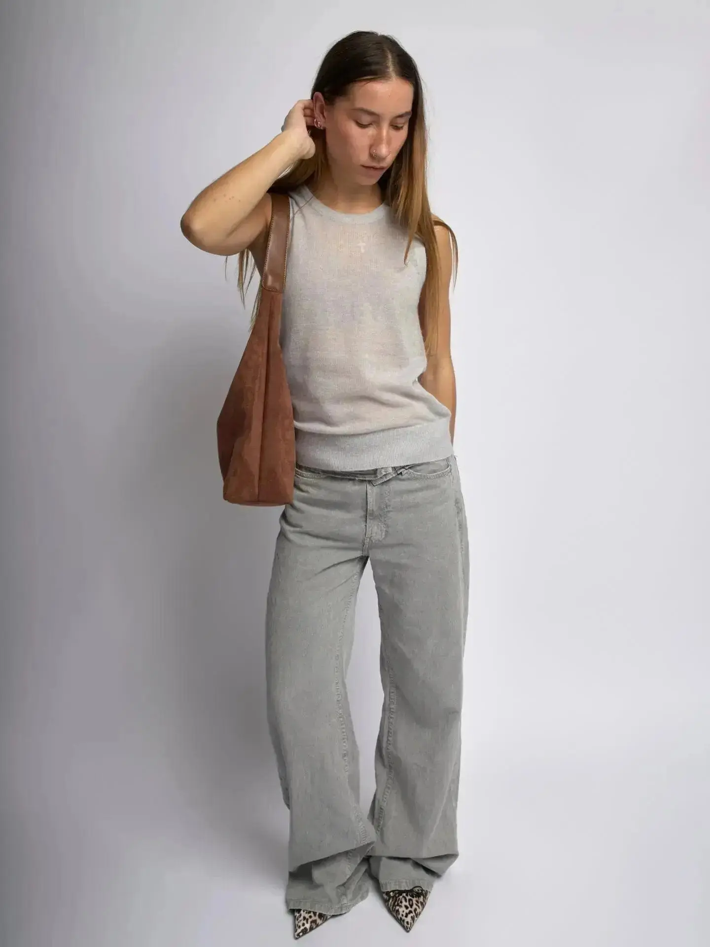 Suede Daily Leather Tote - Image 37