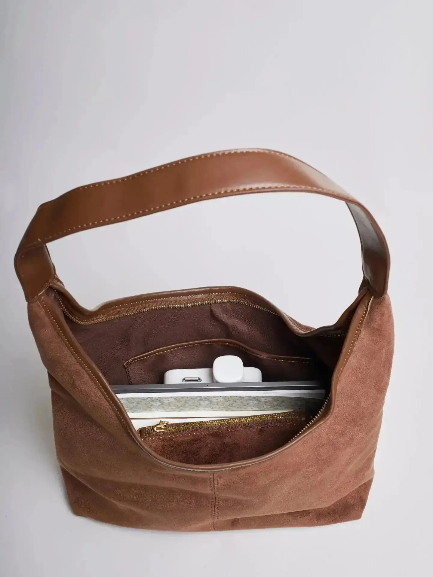 Suede Daily Leather Tote - Image 40